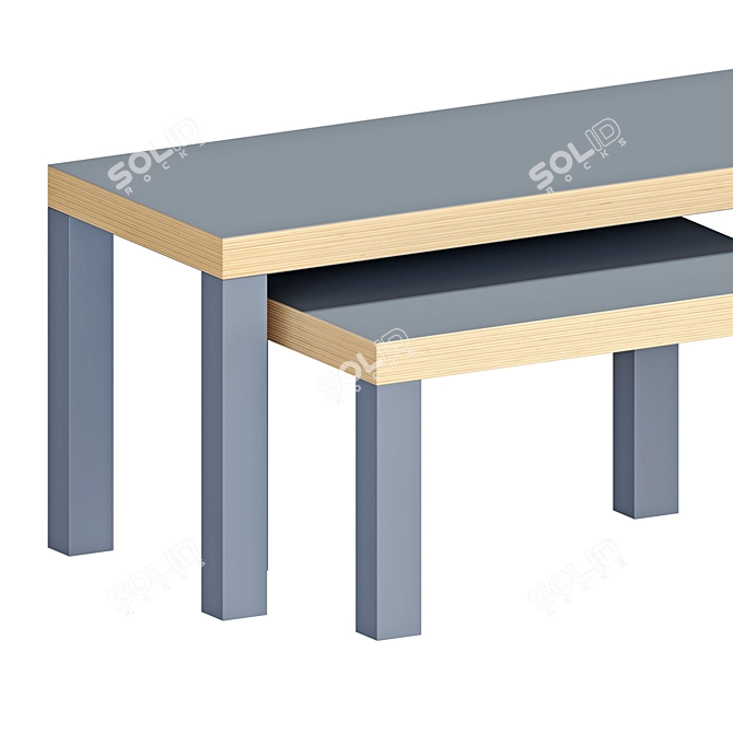 Modern Grey Nest of Tables Set 3D model image 2