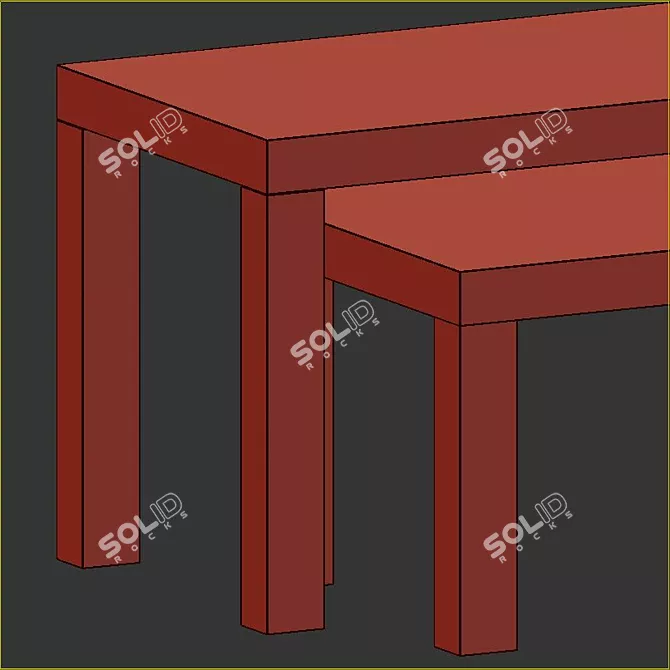 Modern Grey Nest of Tables Set 3D model image 7