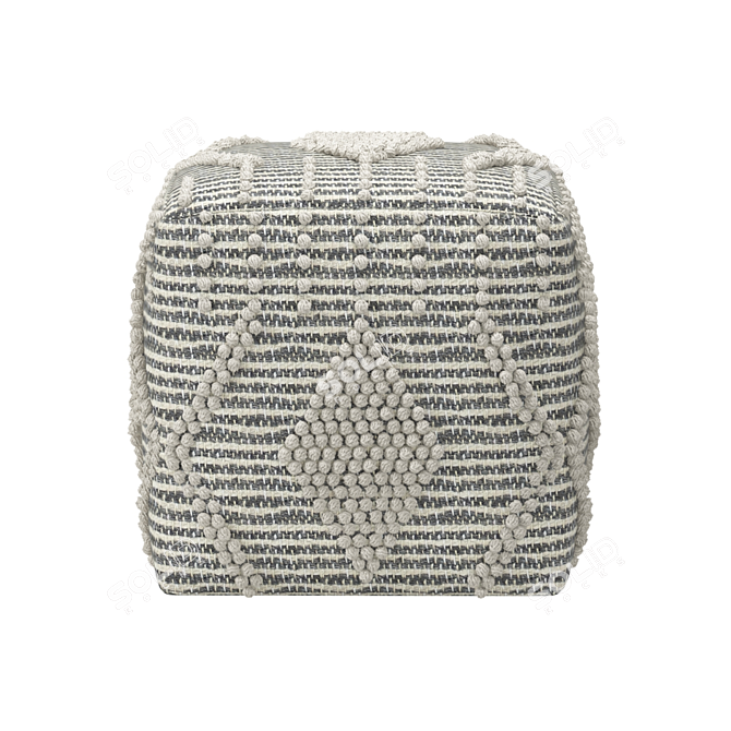 Buckland Geometric Pouf Ottoman: Stylish + Comfy 3D model image 2