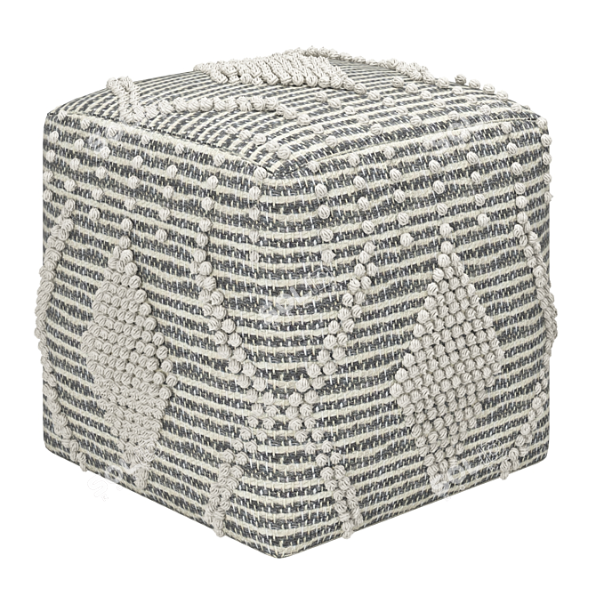 Buckland Geometric Pouf Ottoman: Stylish + Comfy 3D model image 5