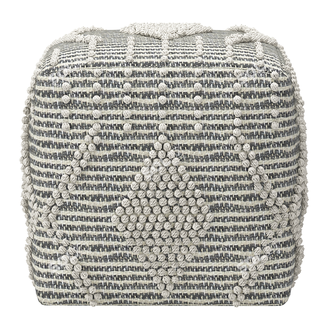 Buckland Geometric Pouf Ottoman: Stylish + Comfy 3D model image 6