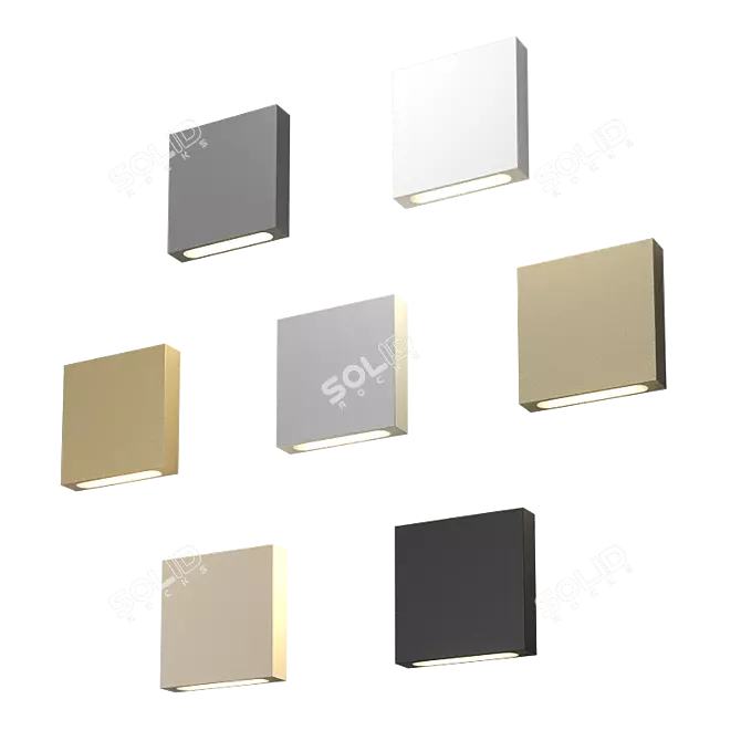 Square LED Recessed Luminaire 3D model image 2