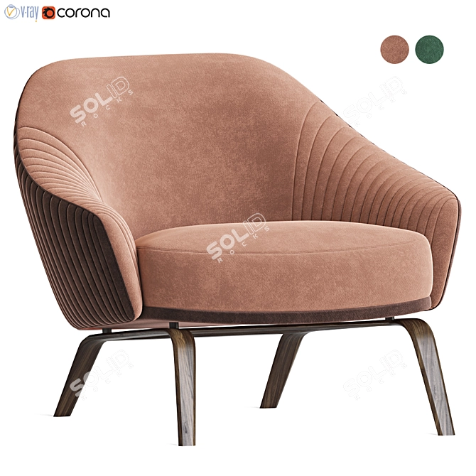 Whit Armchair: Elegant and Stylish Statement 3D model image 1