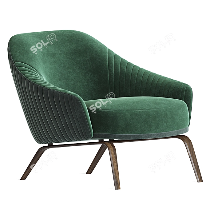 Whit Armchair: Elegant and Stylish Statement 3D model image 2