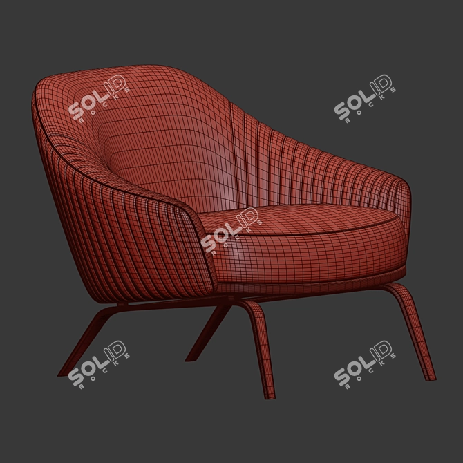 Whit Armchair: Elegant and Stylish Statement 3D model image 3
