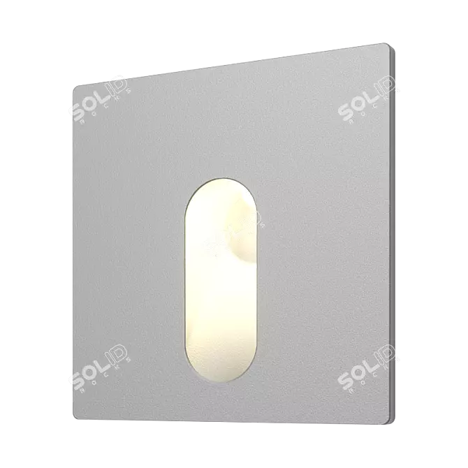 Square LED Stair Lighting Fixture 3D model image 1