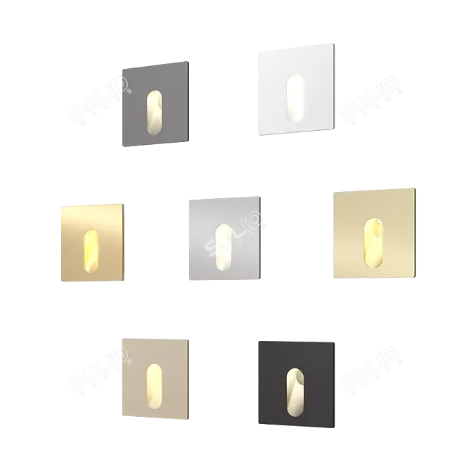 Square LED Stair Lighting Fixture 3D model image 2