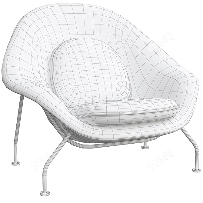 Womb Chair and Ottoman: Comfort Meets Style 3D model image 10