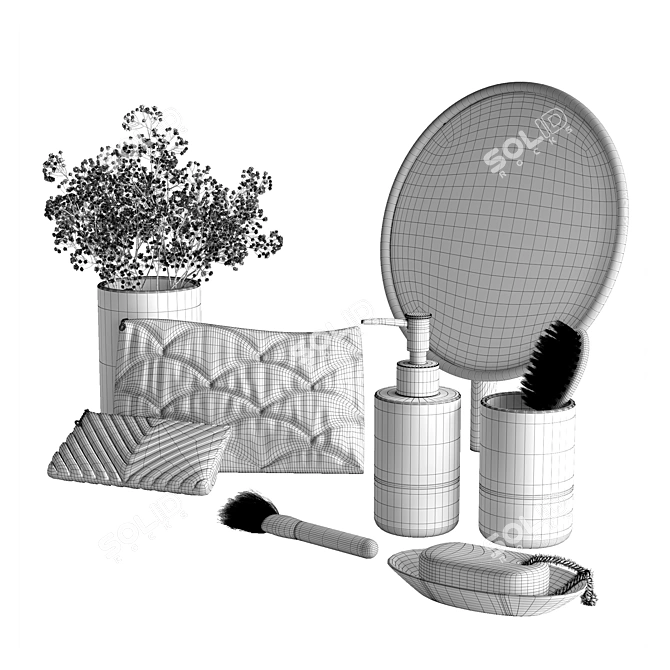 Elegant Amari Bathroom Set 3D model image 2