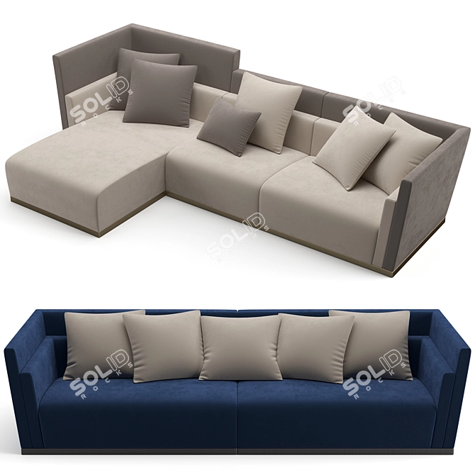 Elegant Fendi Casa Borromini Sofa 3D model image 1
