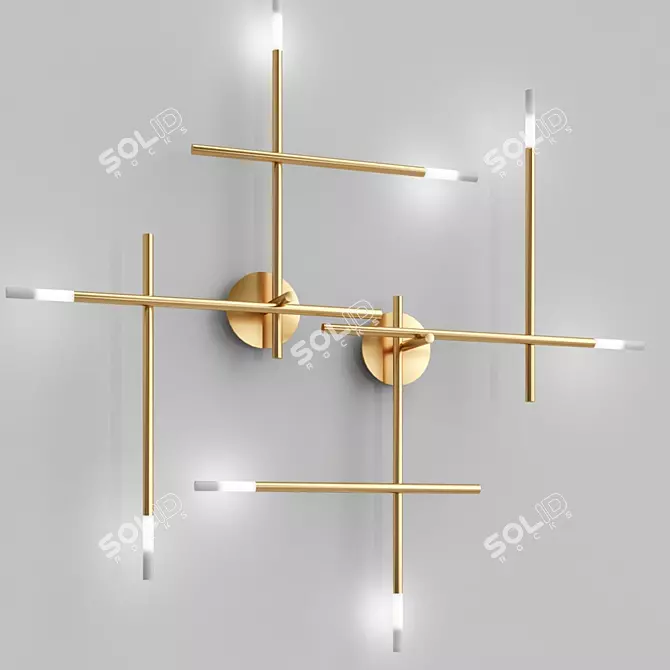 Modern Tubular Sconce for Traverse Wall 3D model image 1