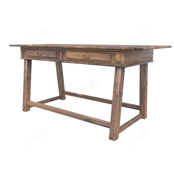 Vintage Rustic Sideboard 3D model image 1