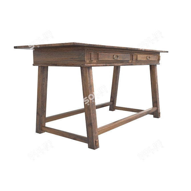 Vintage Rustic Sideboard 3D model image 3