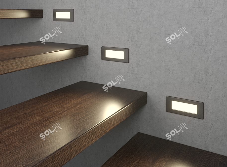 Elegant LED Stair Luminaire 3D model image 4