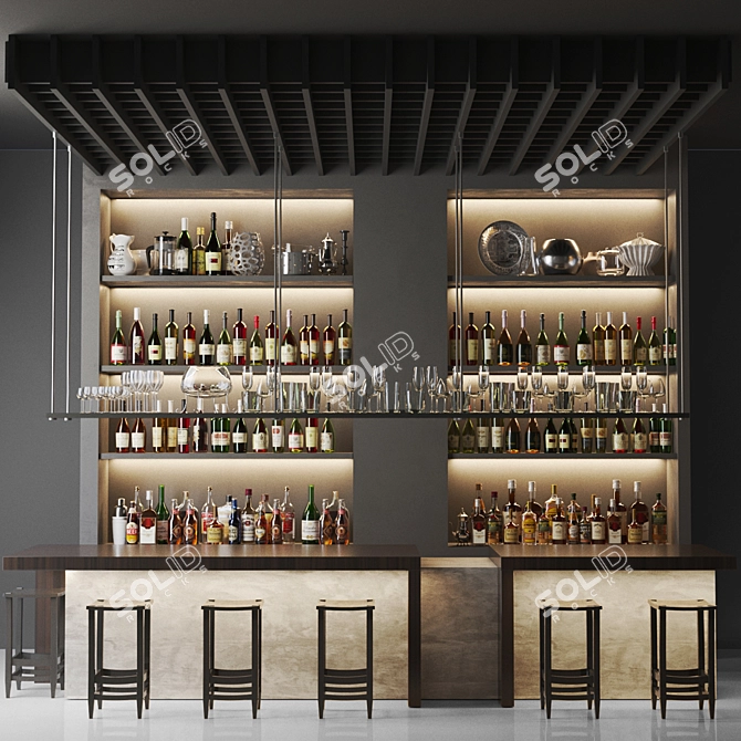 Spirited Pub: Wine Bar Counter & Restaurant 3D model image 1