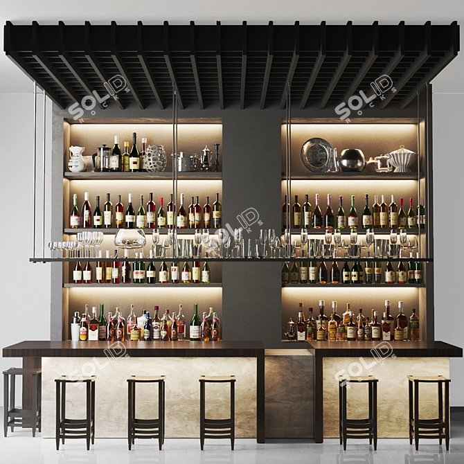 Spirited Pub: Wine Bar Counter & Restaurant 3D model image 3