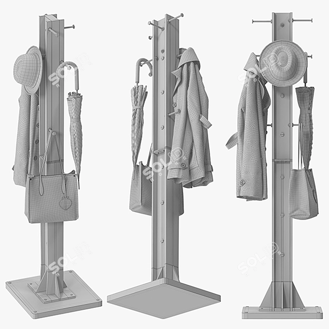 Stylish Byxbee Coat Stand 3D model image 5