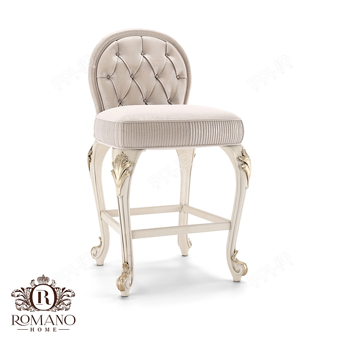 Handcrafted Semi-Bar Stool: Josephine Romano Home 3D model image 1