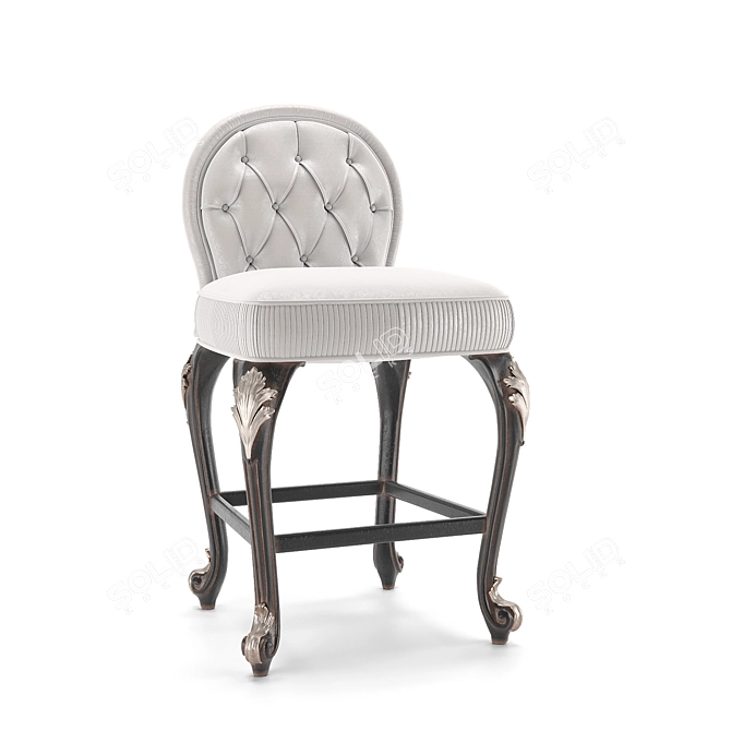 Handcrafted Semi-Bar Stool: Josephine Romano Home 3D model image 2