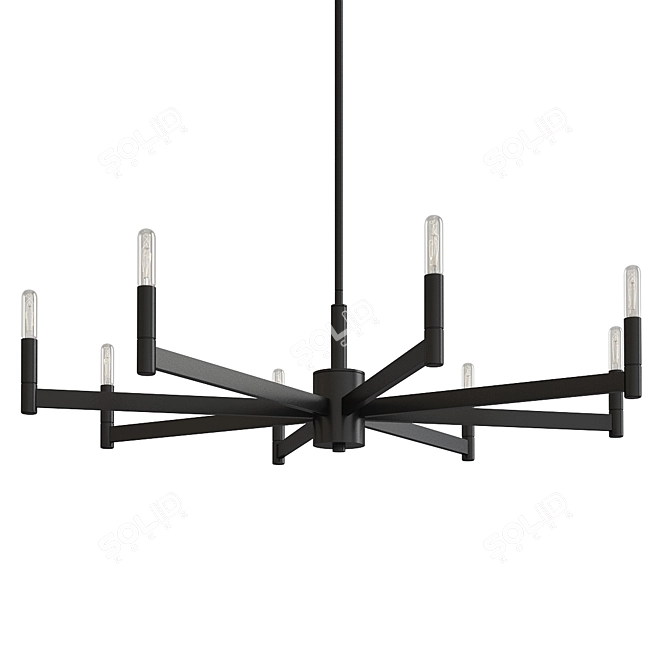 Elegant Erzo Brass Chandelier 3D model image 1