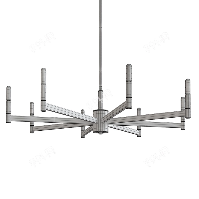 Elegant Erzo Brass Chandelier 3D model image 2