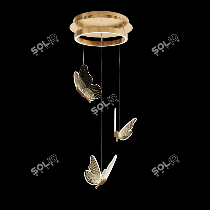 Butterfly LED Pendant Lights 3D model image 2