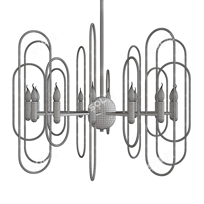 Elegant Elysian Chandelier 3D model image 2