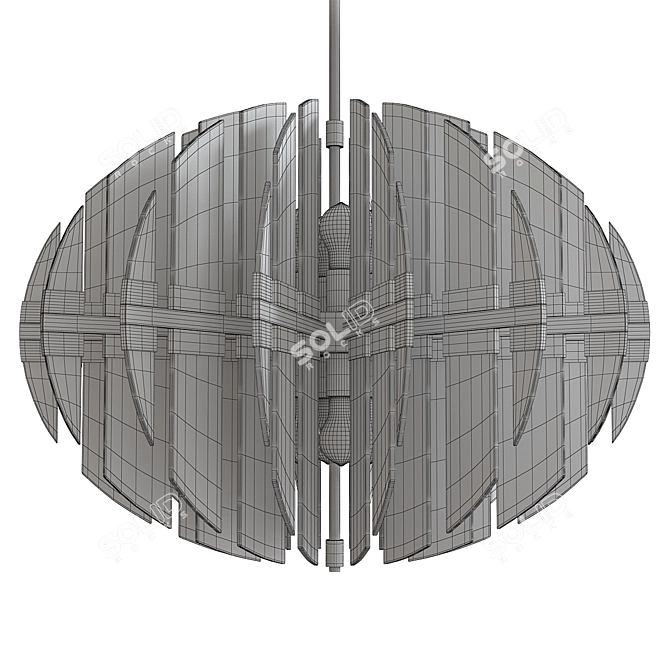 Elegant Zion Oval Chandelier 3D model image 2