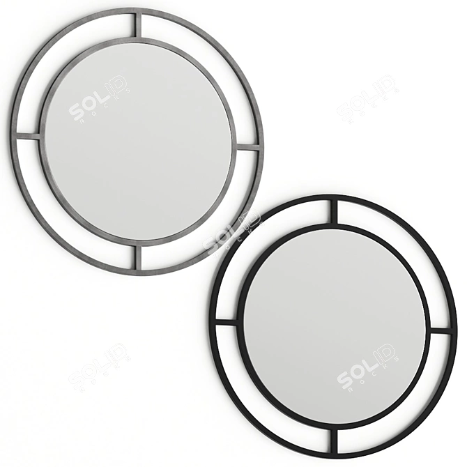 Silas Round Mirror: A Stunning Reflection 3D model image 1