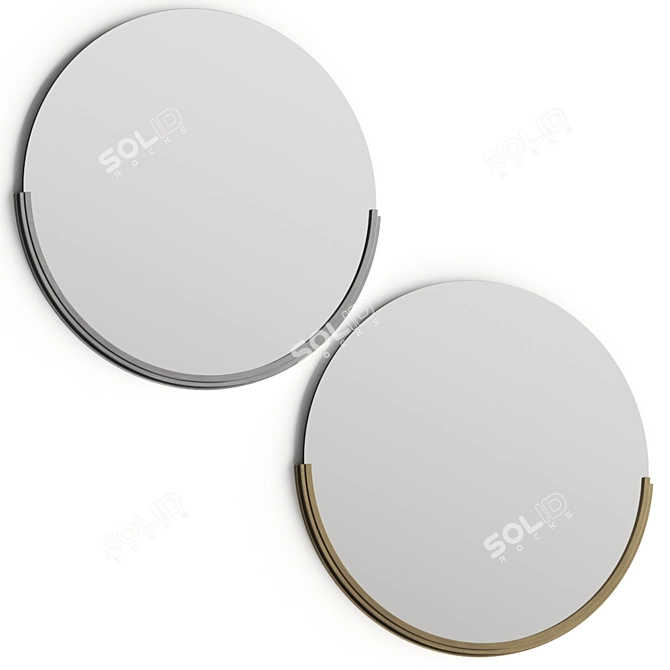 Title: Coralie Round Mirror: Elegant Design, Classic Charm 3D model image 1