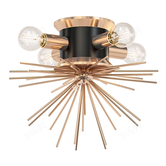 Hedgehog Brass Chandelier: Modern Elegance 3D model image 1