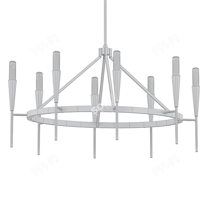 Flute Chandelier: Elegant Nickel Finish 3D model image 2