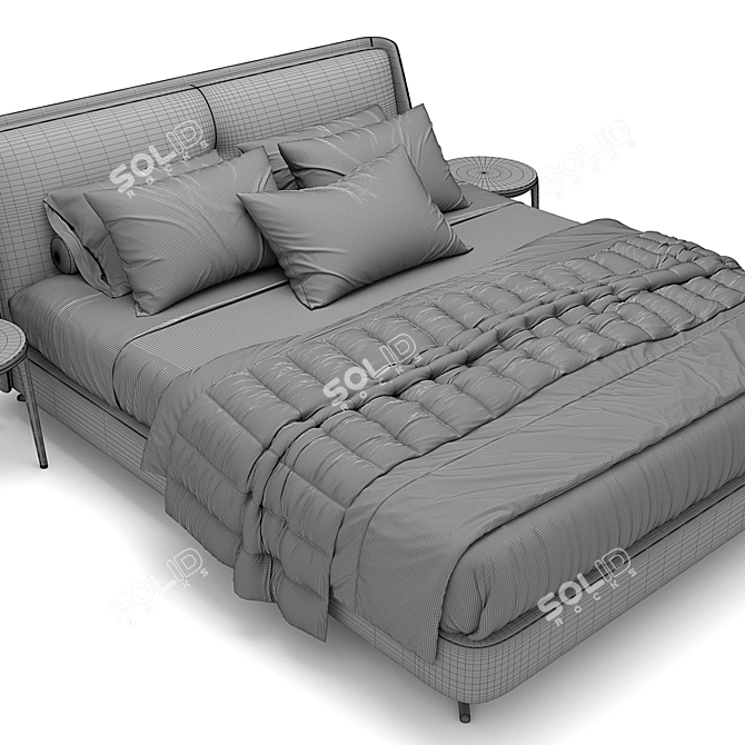 Stylish Minotti Bed: Modern Elegance 3D model image 4