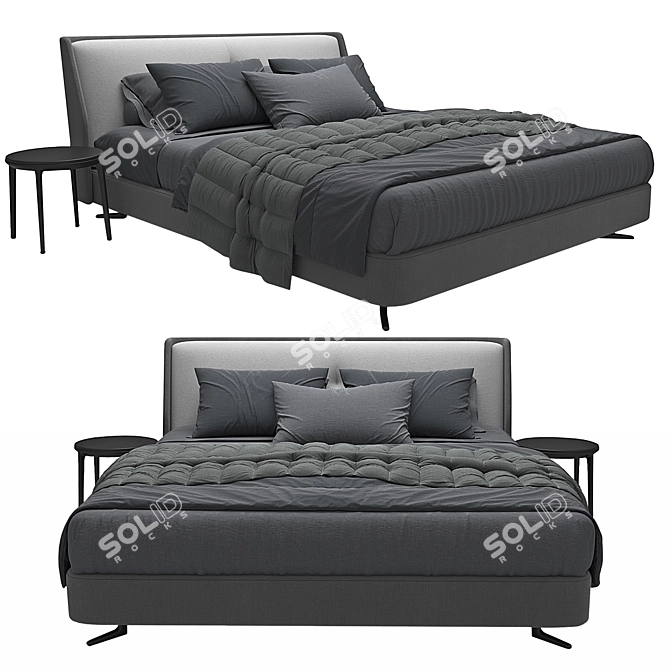 Stylish Minotti Bed: Modern Elegance 3D model image 5