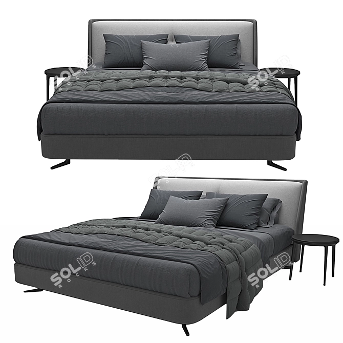 Stylish Minotti Bed: Modern Elegance 3D model image 6