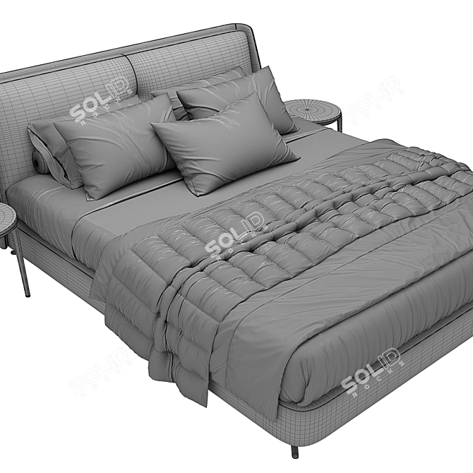 Stylish Minotti Bed: Modern Elegance 3D model image 8