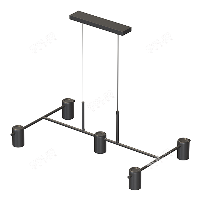 Modern Cylinder Pendant Lamp 3D model image 2