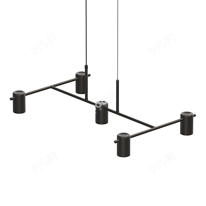 Modern Cylinder Pendant Lamp 3D model image 3