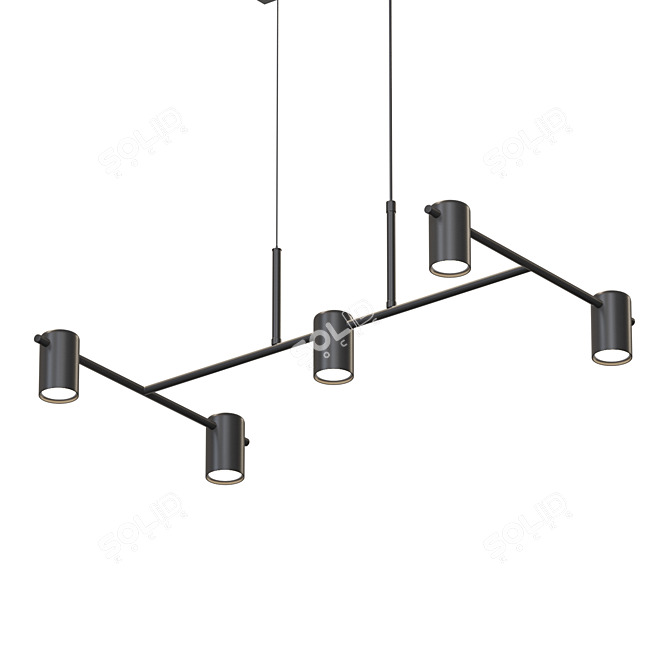 Modern Cylinder Pendant Lamp 3D model image 4