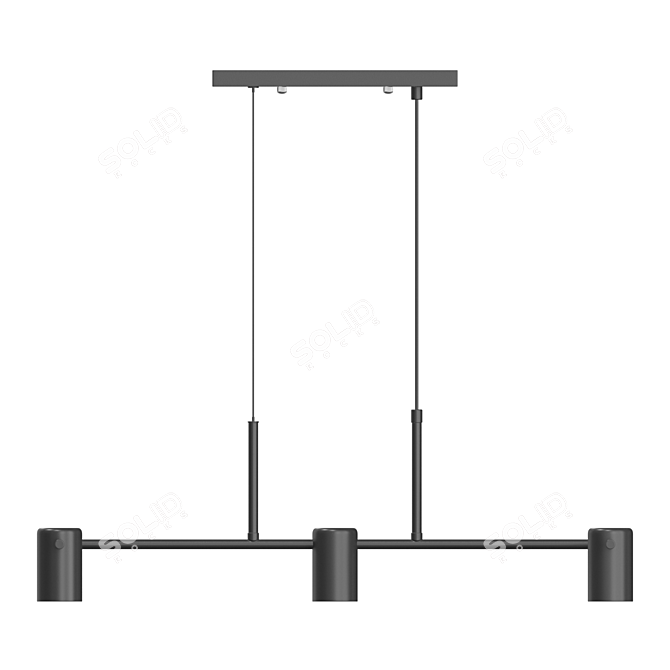 Modern Cylinder Pendant Lamp 3D model image 5