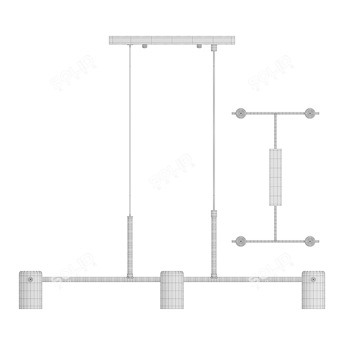 Modern Cylinder Pendant Lamp 3D model image 6