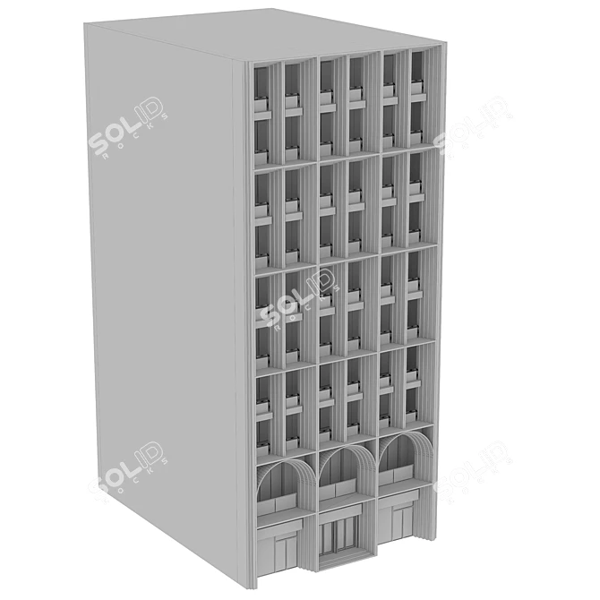 Classic Design Residential Building 3D model image 5