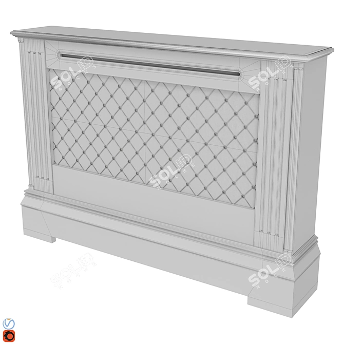 Beige Mesh Decorative Radiator Shield 3D model image 2