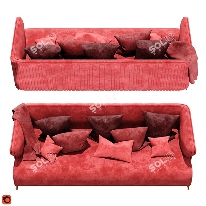 Retro-Inspired Fehring DecoDom Sofa 3D model image 3