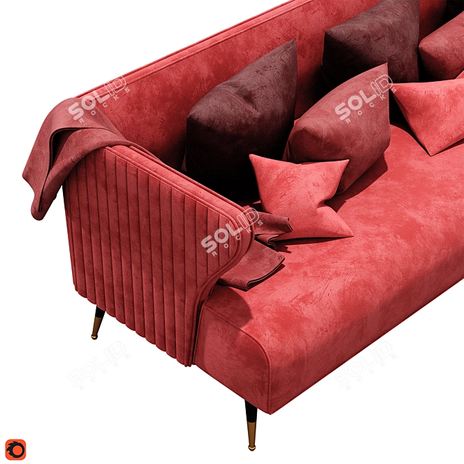 Retro-Inspired Fehring DecoDom Sofa 3D model image 4