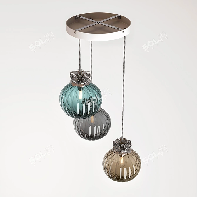 Title: Flora Cluster Pendant Light 3D model image 4