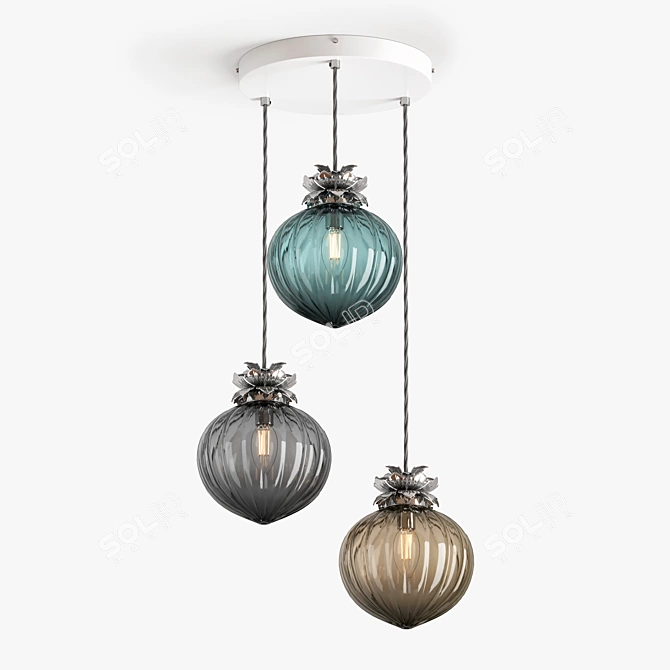 Title: Flora Cluster Pendant Light 3D model image 10