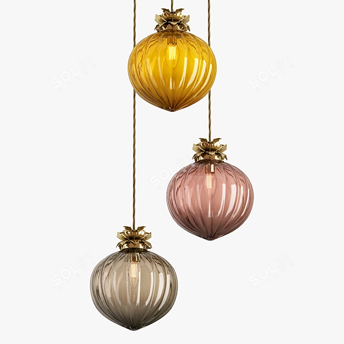 Title: Flora Cluster Pendant Light 3D model image 14