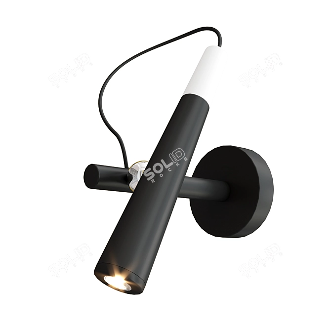 Modern Black Acrylic Wall Lamp 3D model image 2