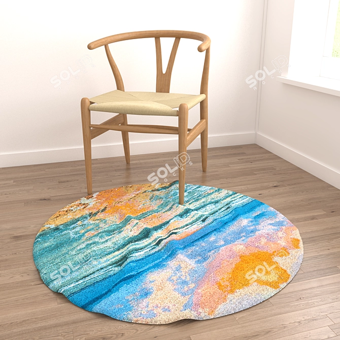 Versatile Round Rugs Set 3D model image 3